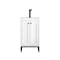 James Martin Vanities Chianti 20in Single Vanity, Glossy White, Matte Black, w/ White Glossy Composite Stone Top E303V20GWMBKWG - alternate 1